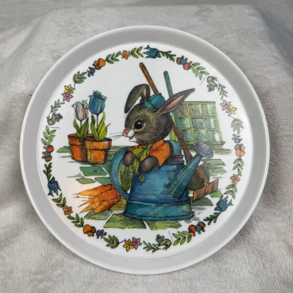 Vintage Peter Rabbit SiLite Inc Melamine Bunny  Kids Plate Bowl Mug Set Cottage
